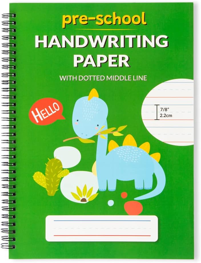 Learning Owl A4 Lined Handwriting Practice Notebook for Kids – Dotted Midline, Spiral Bind, Pre-K, Kindergarten, 100 Thick Pages - Image 1